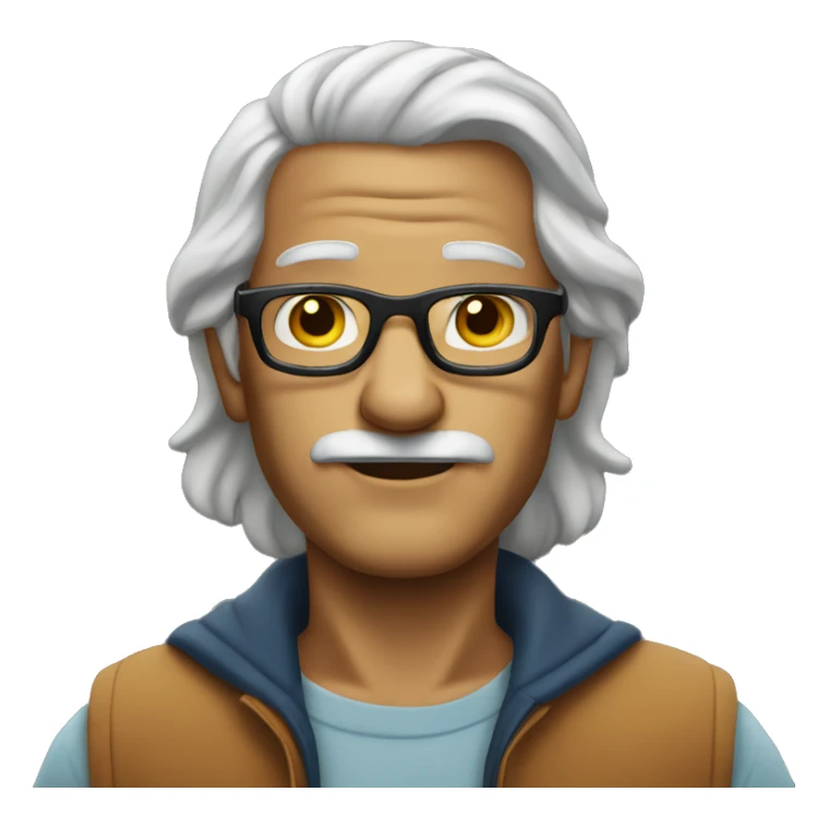 clean shaven glasses old man long hair sticker
