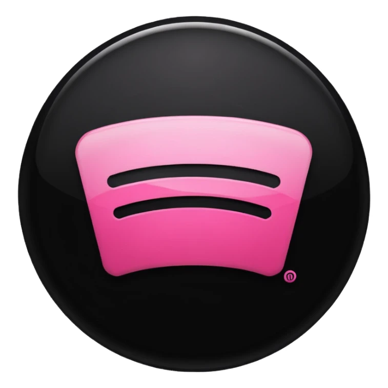 Spotify logo design, realistic. In black and pink color  sticker