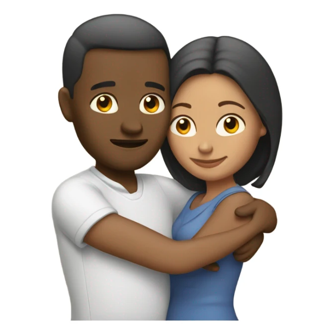 Husband and wife hugging  sticker