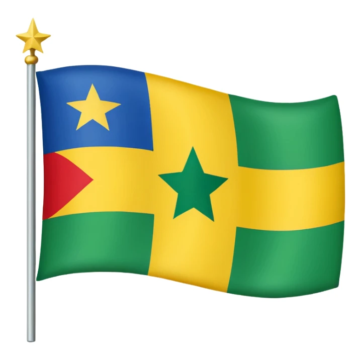 🇬🇦 flag up site and down site red colour centre middle white colour and for star red colour sticker