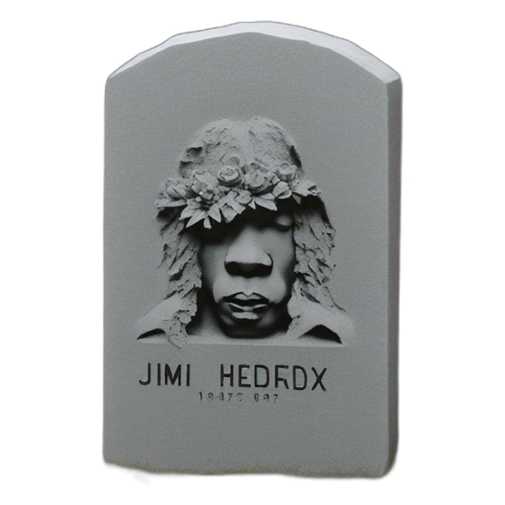 Gravestone that says jimi Hendrix 1942 - 1970 sticker