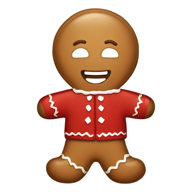 cute light brown gingerbread man with smile and red christmas sweater sticker