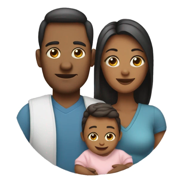 Mom dad and baby sticker