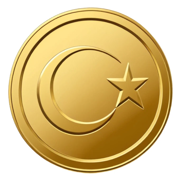 Minimal line-art icon of a coin with a small halal Arabic checkmark (حلال) symbol beside it, clean modern style, simple outlines, straight angle, no background, transparent, represents “halal income / halal money sticker