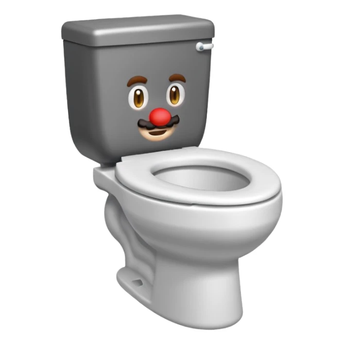 Mario's neck and head only sticking out of a white toilet sticker