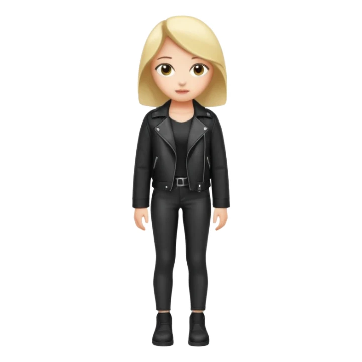 girl in leather jocket, full body sticker