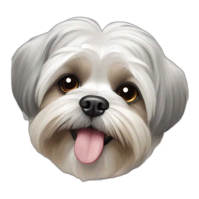 maltese-shih tzu -smile- grey ears sticker