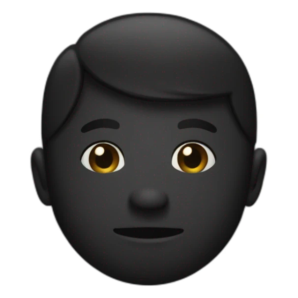 black simplistic emoji of a talking head siluete sticker