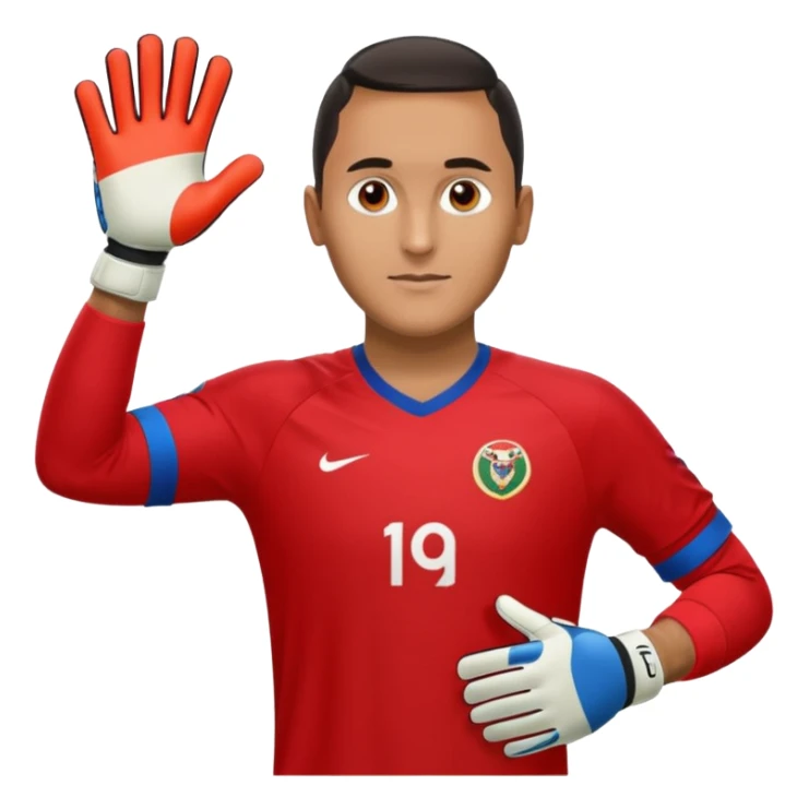 Keylor NavasK camisa roja de Costa Rica  y guantes de portero sticker