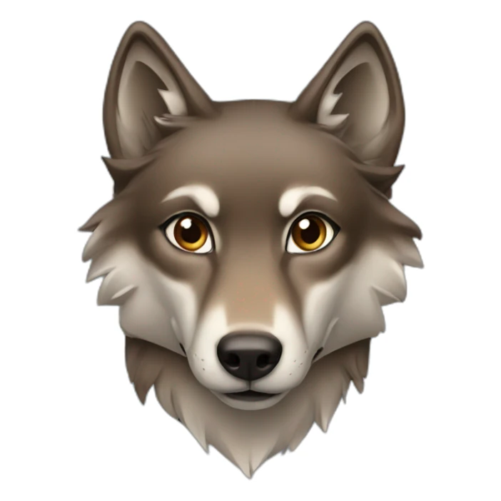 Brown female wolf blue eyes  sticker