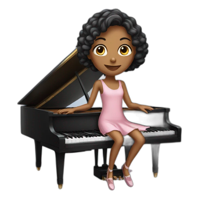 pianist girl with piano sticker