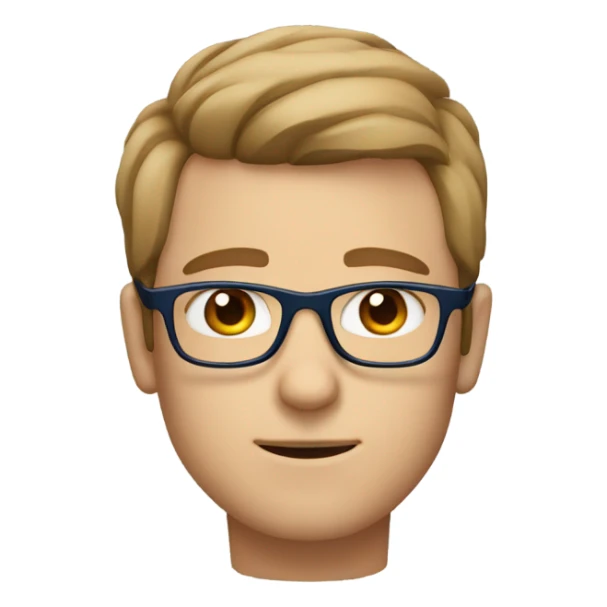  Guy with sharp nose blue eyes square glasses and straight light brown hair  sticker