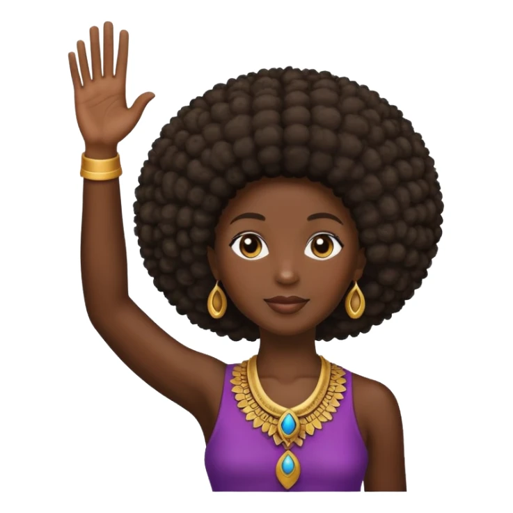 Mujer afrodescendiente alzando la mano sticker