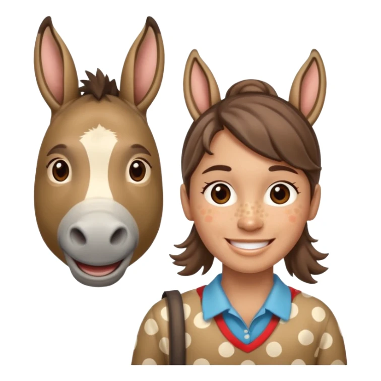 polka dots human body and donkey face sticker