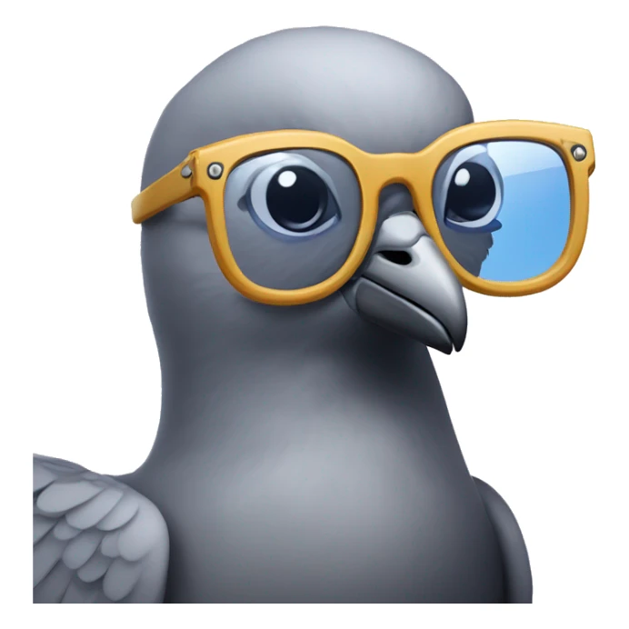 A pigeon wearing a big pair of funky glasses  sticker