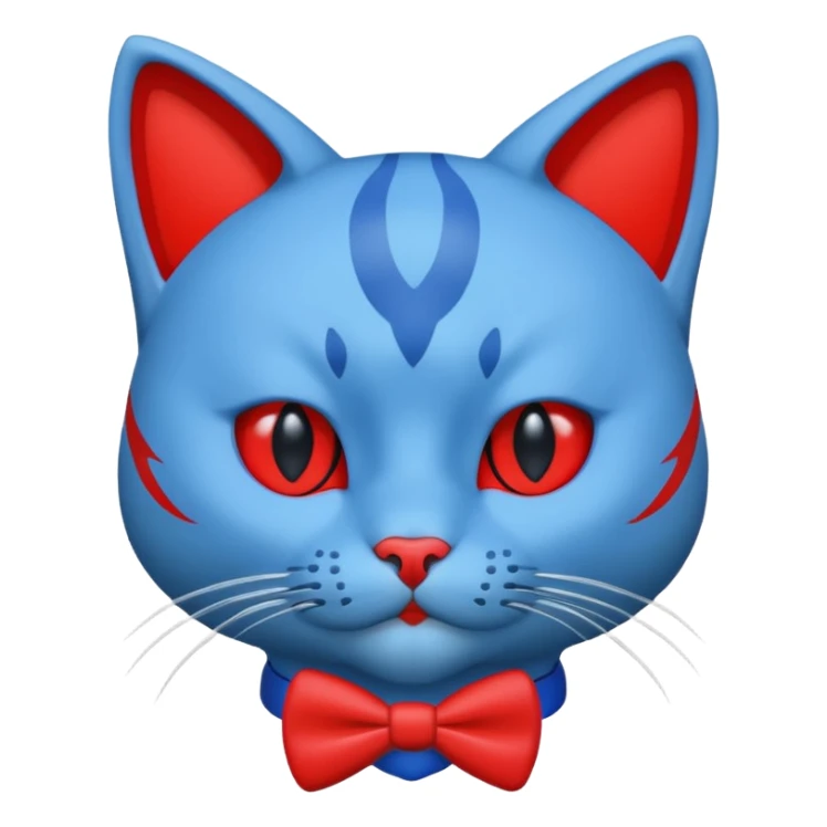 Cat with no ears head blue body blue with gadget red tail creator in fujiko pro sticker