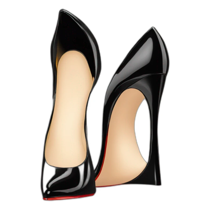 One WEDGE heel LOUBOUTIN black PATENT sticker