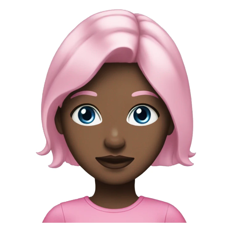 girl with black hair blue eyes pink outfit  sticker