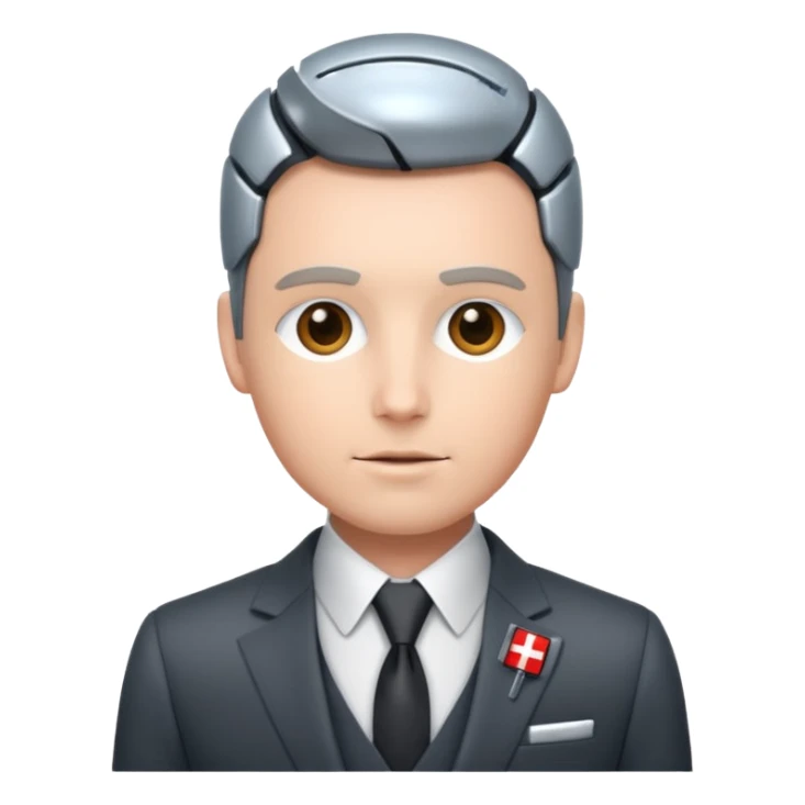 the swiss chris (banker influencer), looking professional yet have robotic elements sticker