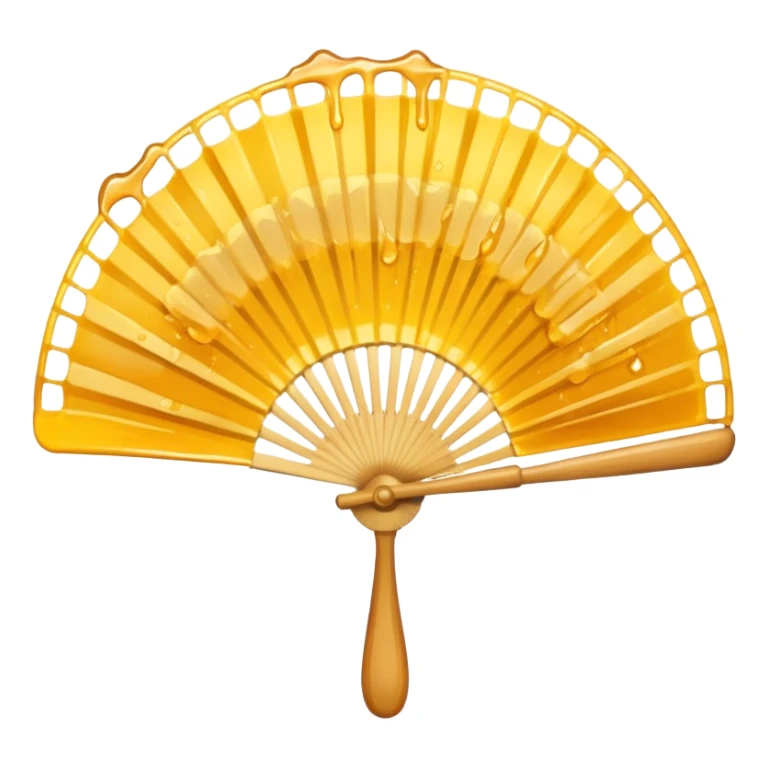 hand held fan made of honey sticker
