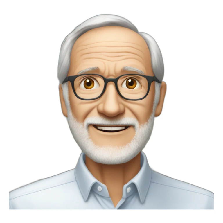 the architect renzo piano, seeing a building he has just built. sticker