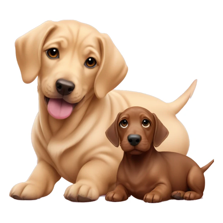 Barbie cuddling blonde Dachshund puppy and chocolate Shar Pei  sticker