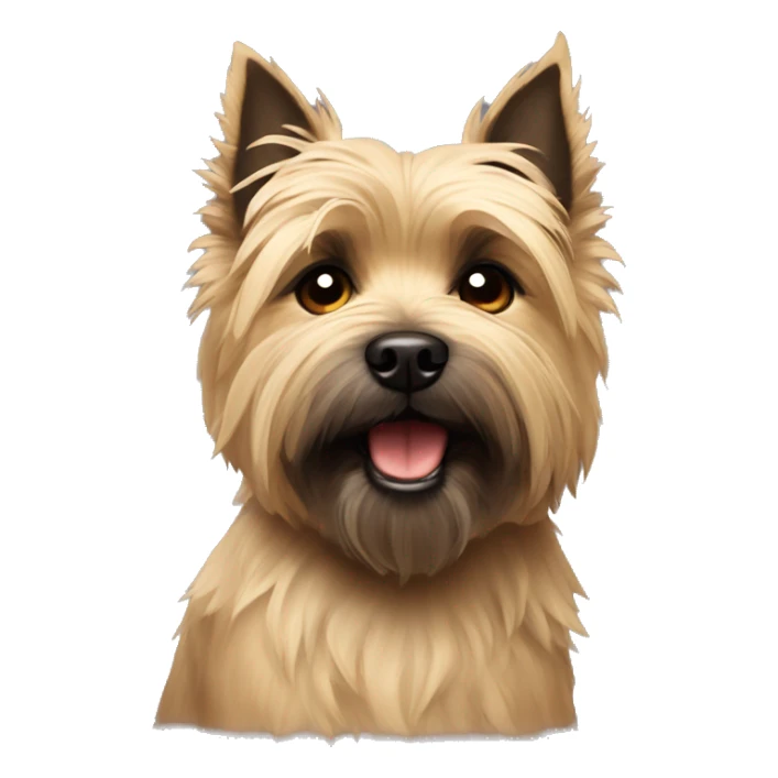 Cairn terrier with one ear pointed up and lighter tan fur
 sticker