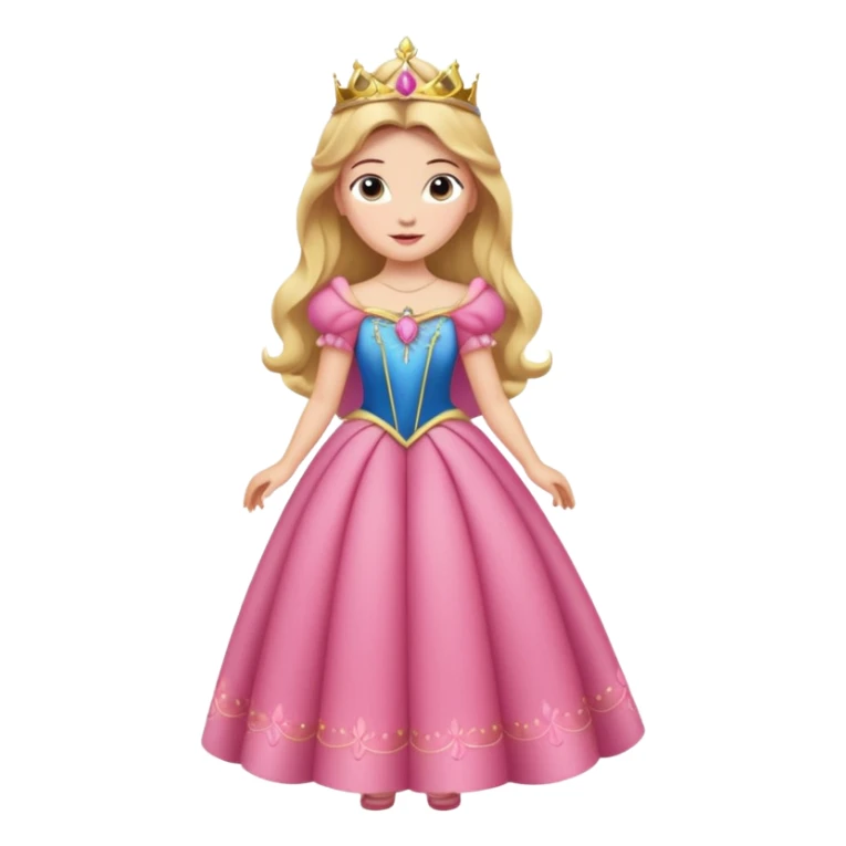 Princesa aurora Disney com vestido gcom uma tiara pequena e corpo inteiro, sticker