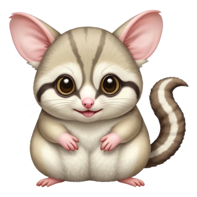 Fat and cute Japanese sugar glider  white sticker