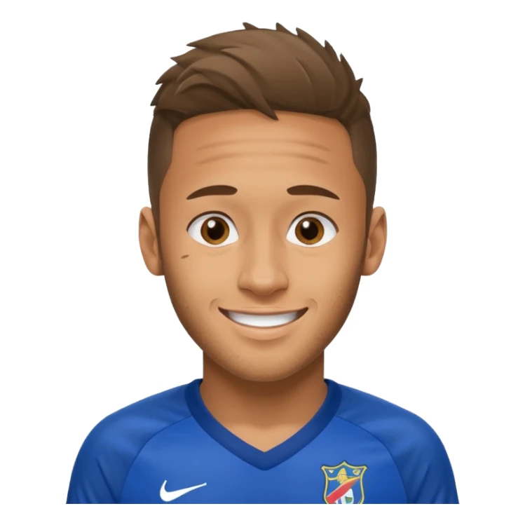 Neymar in blue soccer cloth, smile  sticker
