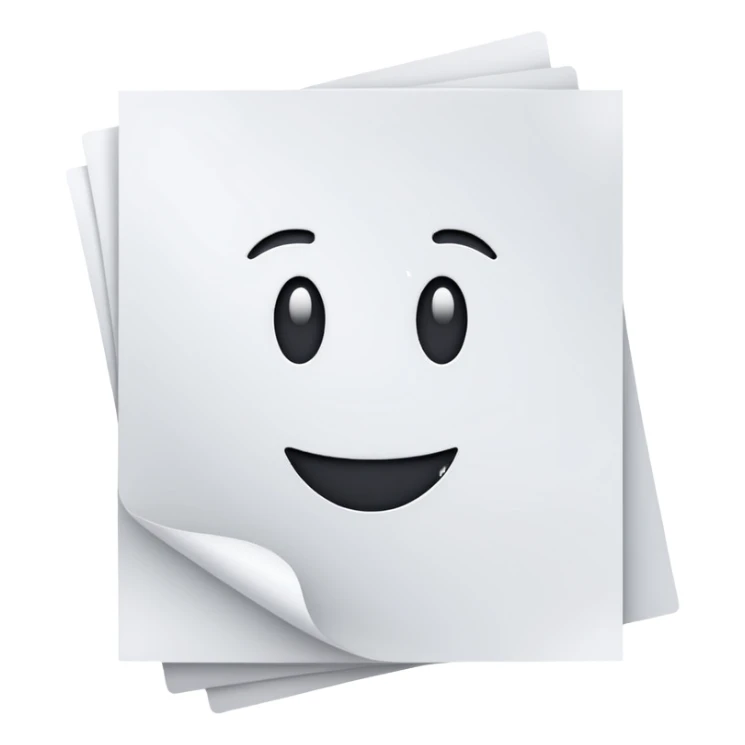 Sheet of paper with text sticker