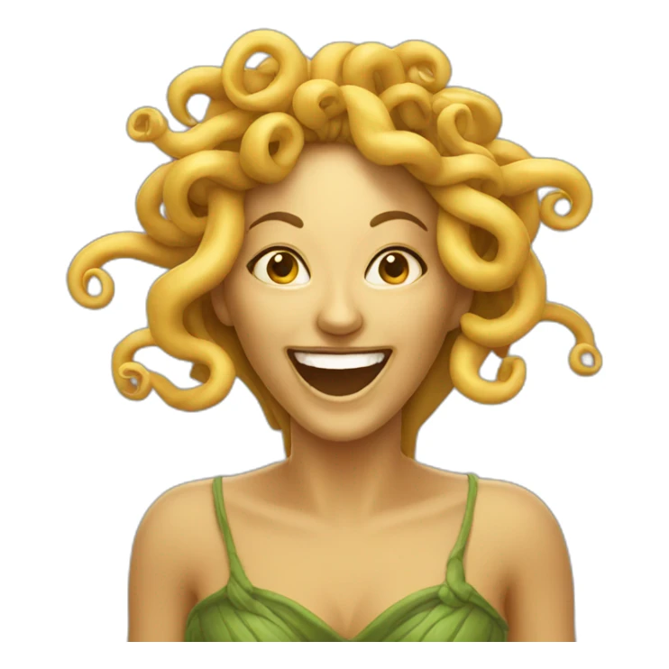Laughing medusa woman  sticker