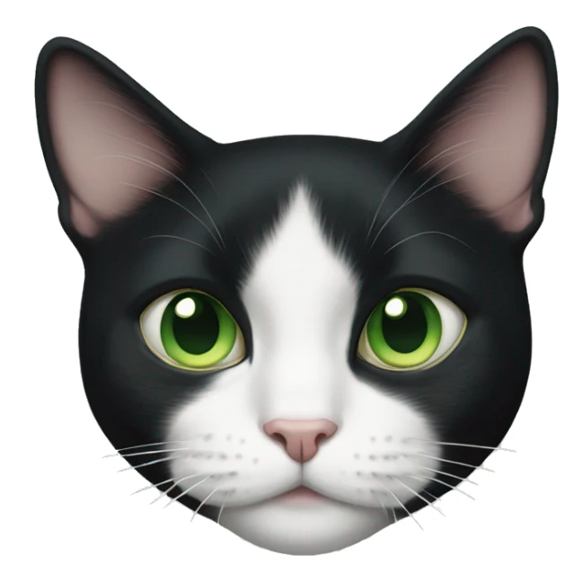 Tuxedo cat green eyes sticker
