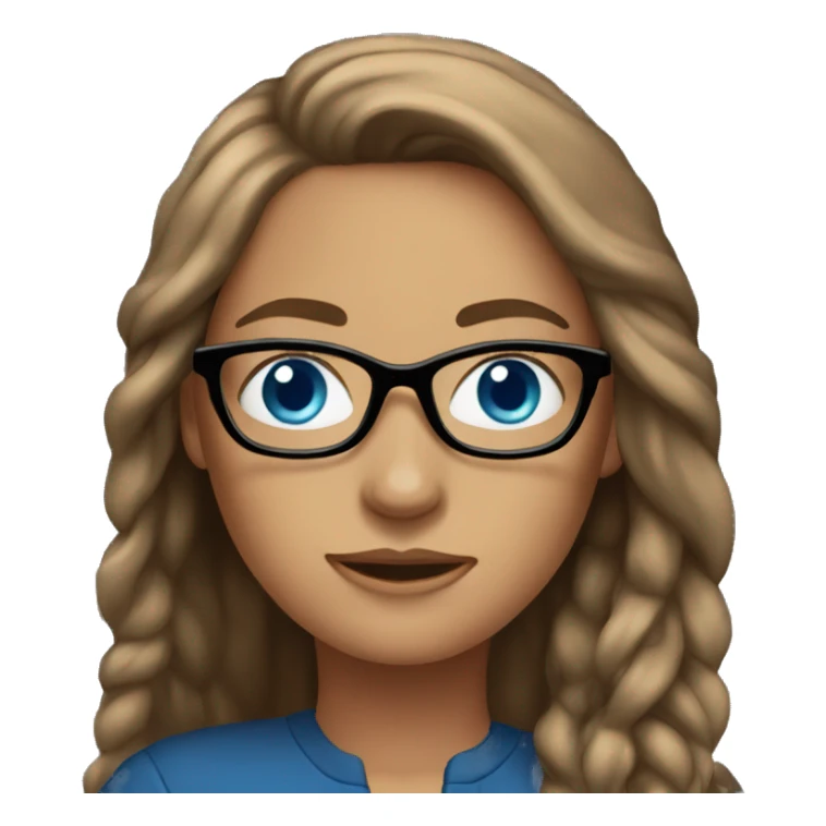 Women,long brown hair, blue eyes, glasses, drops mic sticker