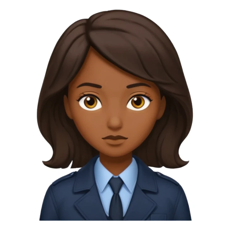 Generate 
1 detective she's white hair covered light eyes fair skin
1 detectective she's black NO HIJAB HAIR OUT BROWN skin  sticker