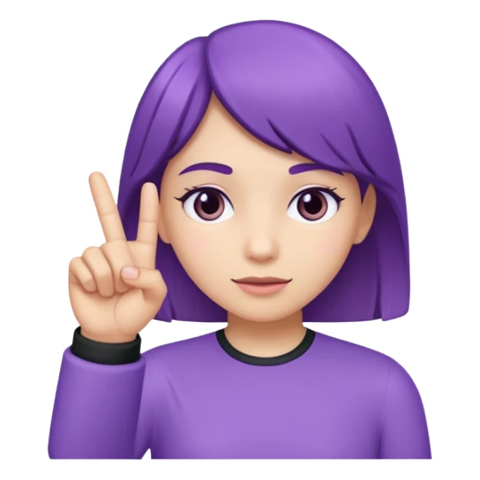 Main violette avec l’Index lever no background sticker