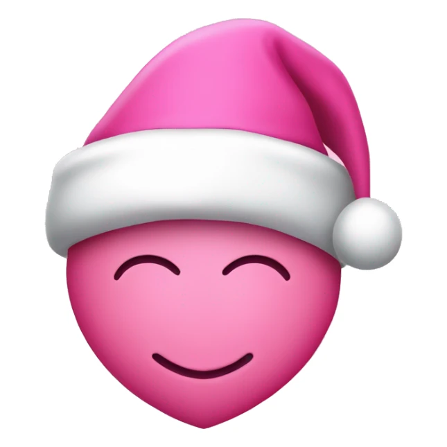 Pink heart with a pink santa hat sticker
