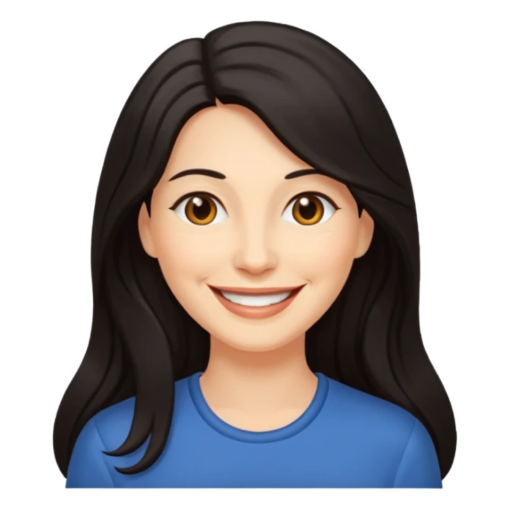 Mature woman with long dark hair sticker