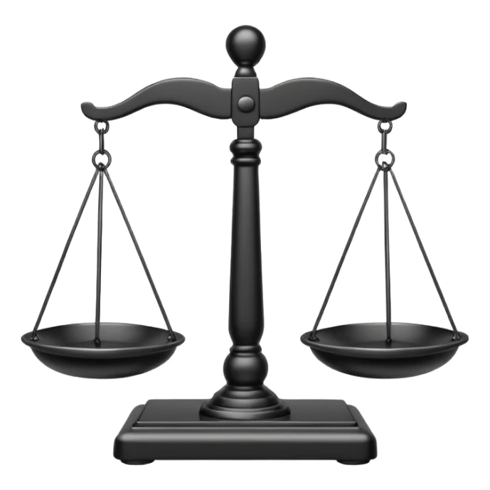 A line drawing of a balance scale. sticker