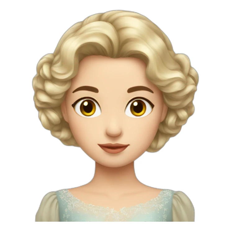 Beautiful russian girl with beautiful hair wearing middle dress sticker