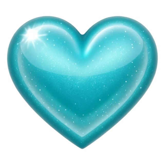 semi transparent gllitery turquoise heart sticker