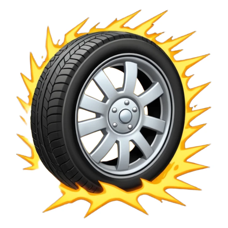 flat semi tire getting struck by lightning on the highway sticker