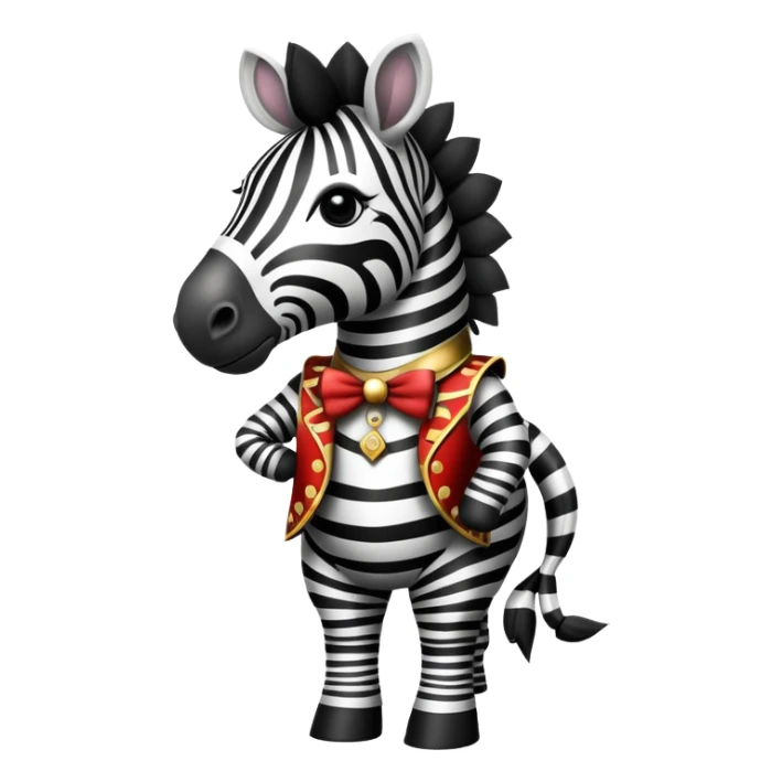 Vintage circus zebra wearing a costume sticker
