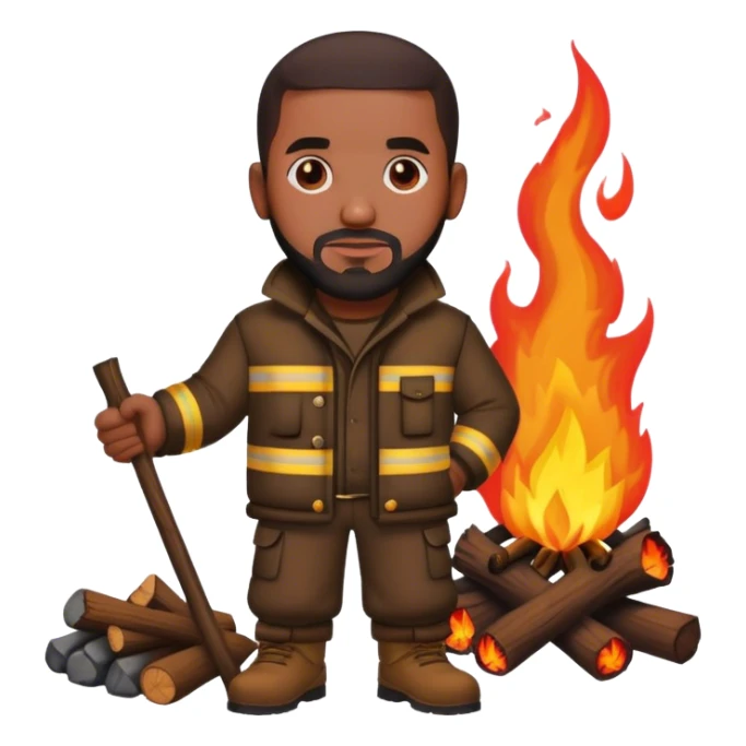 Drake standing by a fire sticker
