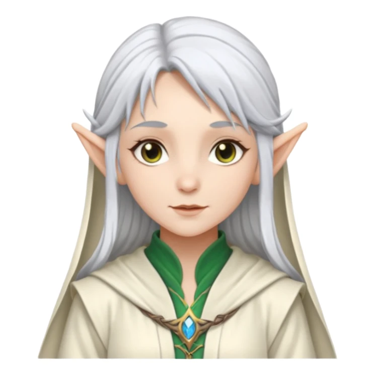 Frieren the female elf mage with silver hair without stone sticker