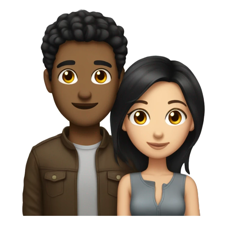 brunette boyfriend and black haired girlfriend sticker