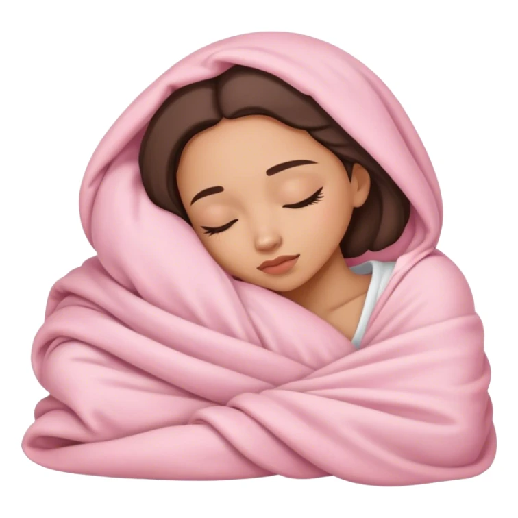 lightskin lady sleeping in light pink blanket sticker
