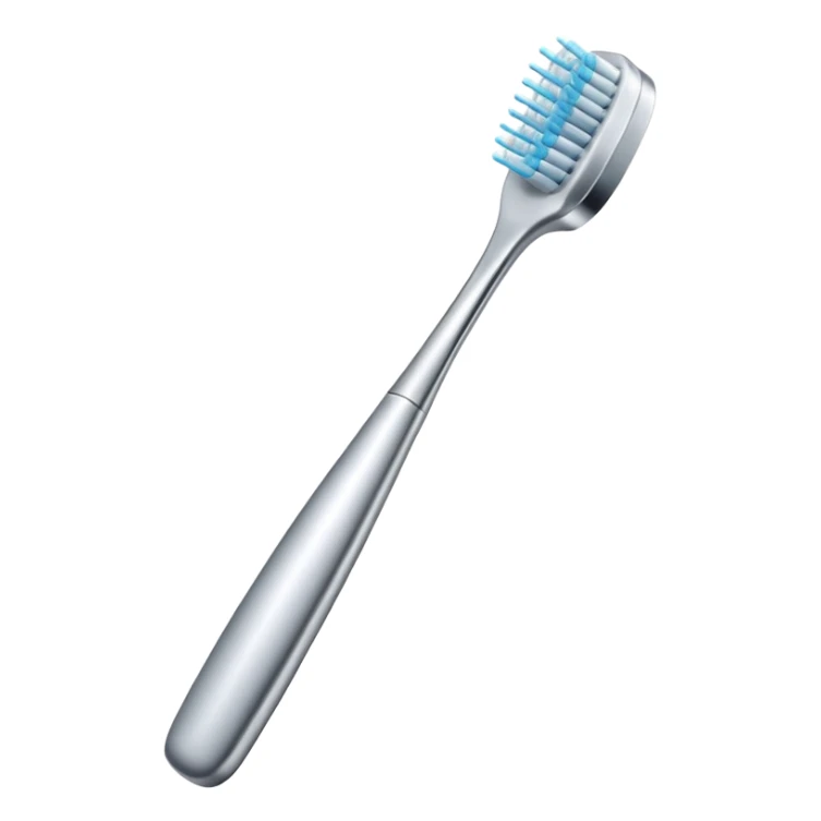 Toothbrush where the bristles are replaced with a metal needle. sticker