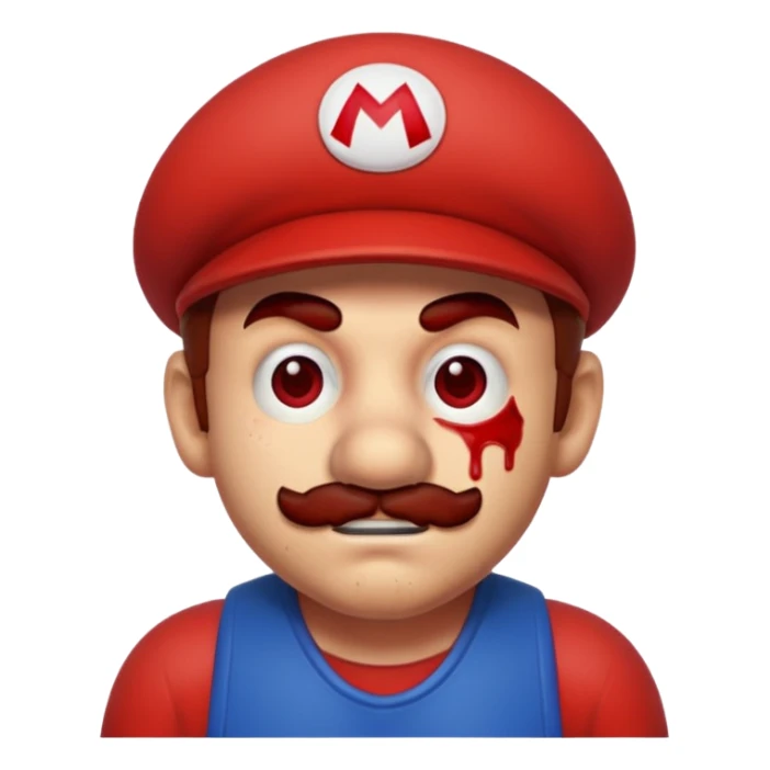 mario blood on his face sticker