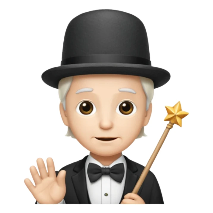 67 kid with a bowtie, a fancy hat and a wand sticker